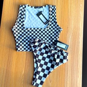 Nasty Gal Checkered Set
